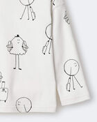 Toddler Neutral Travel Squish Character Long-Sleeve Graphic Tee - Cream, image 6 of 7 slides