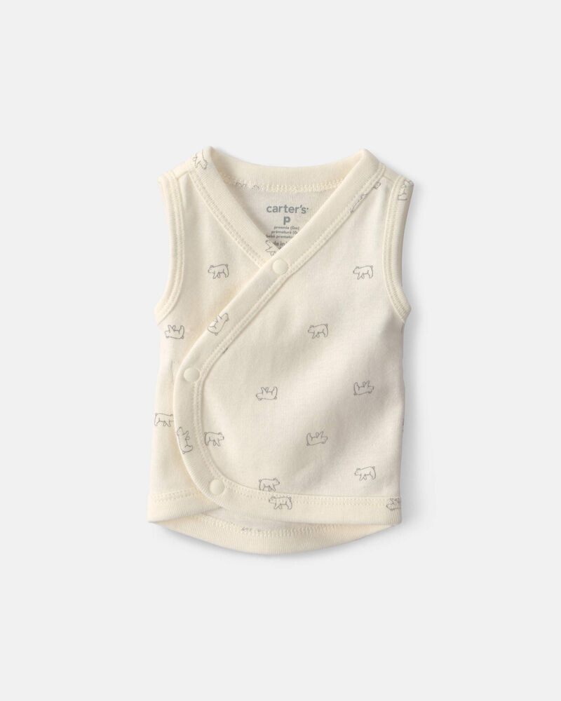 Baby Bear Side-Snap Tank - Cream, image 1 of 4 slides