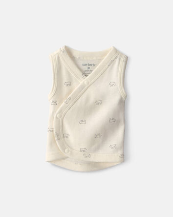 Baby Bear Side-Snap Tank - Cream, 