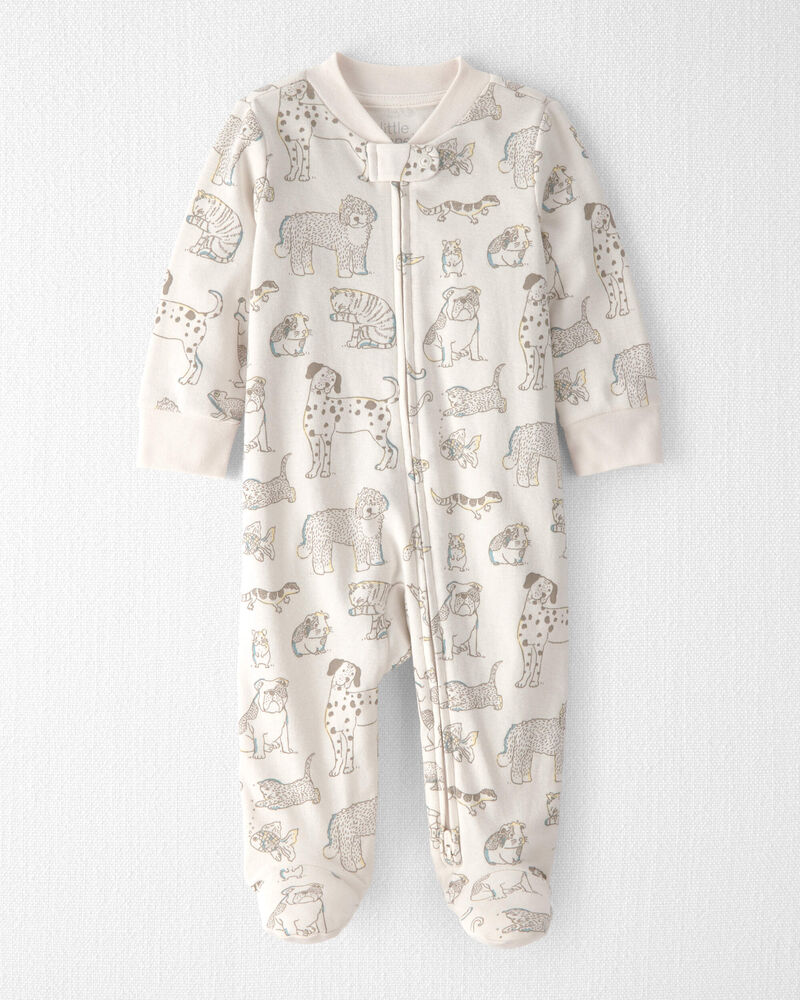 Baby Organic Cotton Sleeper Pyjama in Pet-Print, image 1 of 5 slides