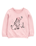 Toddler Dog Knit Long-Sleeve Fashion Top - Pink, image 1 of 3 slides