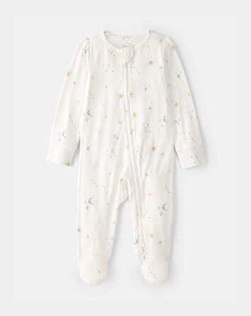 B&eacute;b&eacute; - Grenouill&egrave;re PurelySoft &agrave; fermeture &agrave; glissi&egrave;re 2 sens, constellation - Cr&egrave;me, 