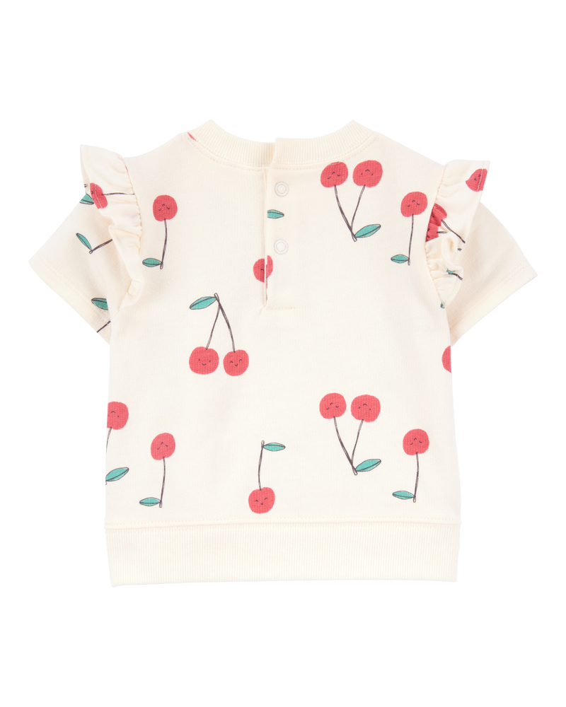 Baby Girl 3-Piece Cherry Outfit Set - Red/Ivory, image 2 of 5 slides