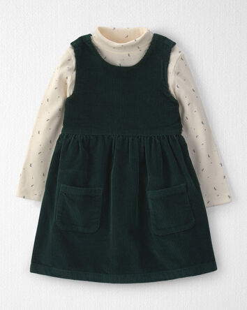 Toddler Girl 2-Piece Organic Cotton Corduroy Jumper Set, 