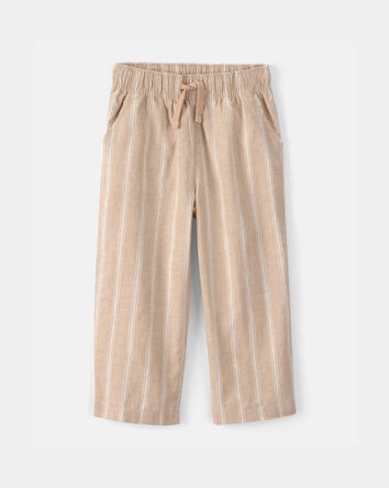 Toddler Striped Linen Pants - Brown, 