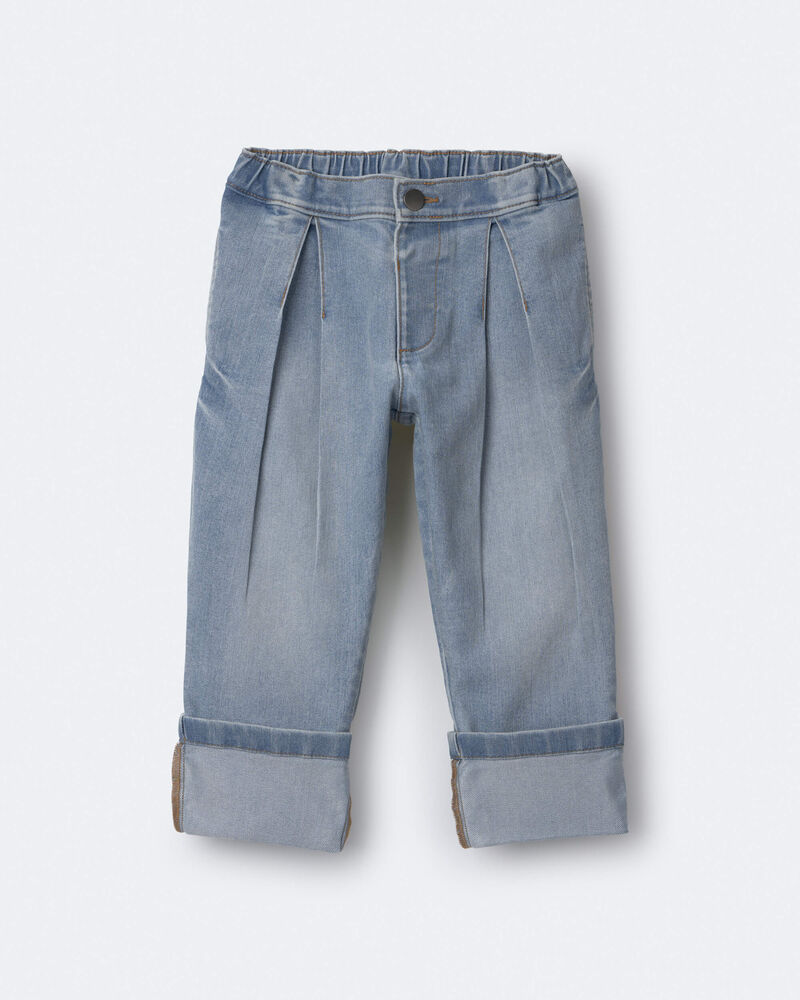 Tout-petit - Pantalon &agrave; revers et poches en denim - Bleu, image 2 sur 7 diapositives