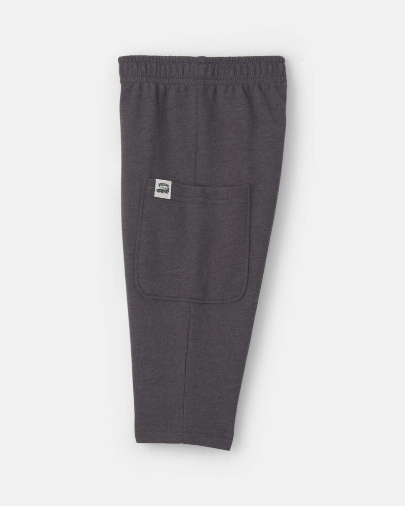 B&eacute;b&eacute; gar&ccedil;on - Ensemble 2 pi&egrave;ces haut manches courtes en jersey bouclette et pantalon &agrave; motif de voitures - Cr&egrave;me/Gris, image 3 sur 4 diapositives