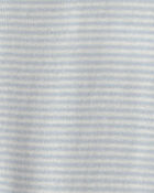Baby Boy Striped 100% Cotton Sleeper - Blue, image 4 of 5 slides