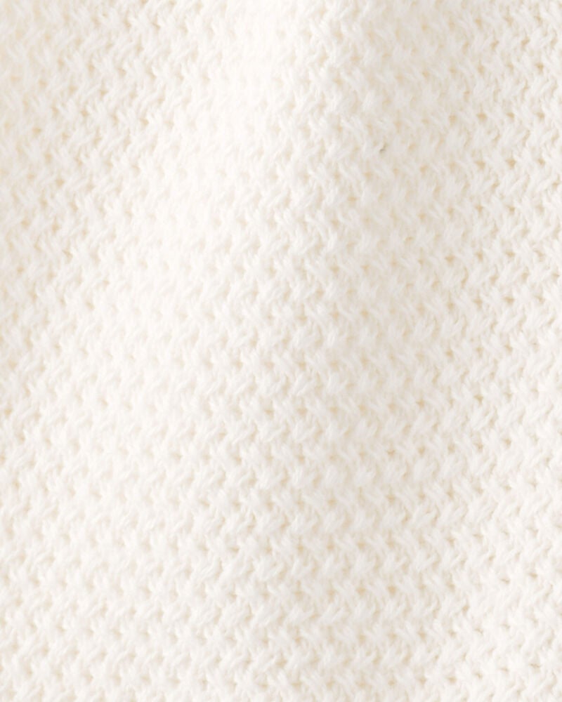 Baby Organic Cotton Crotchet Knit Romper, image 3 of 3 slides
