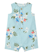Baby Tropical Button-Down Romper, image 1 of 3 slides