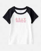 Girls G.O.A.T Short-Sleeve Graphic Tee - Cream, image 1 of 3 slides