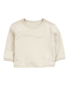 Baby Glitter Fleece Sweatshirt- Ivory, image 1 of 3 slides