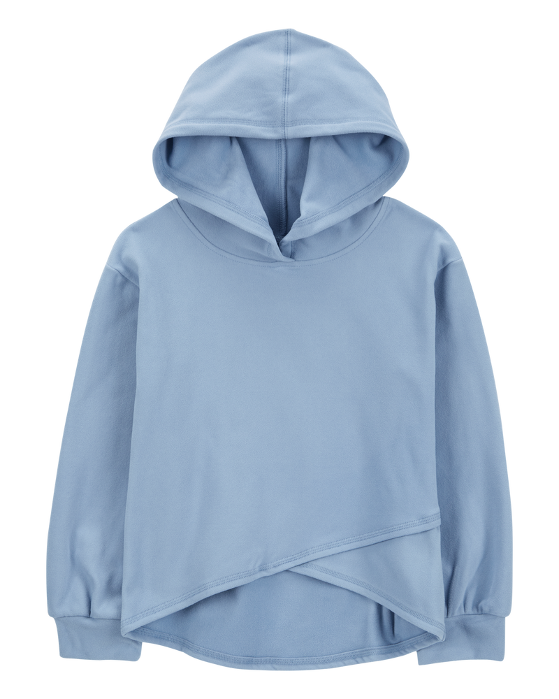 Kid Criss Cross Fleece Hoodie - Blue, image 1 of 3 slides