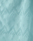 Kid Chambray Allover Print Button-Front Shirt-Teal, image 2 of 4 slides