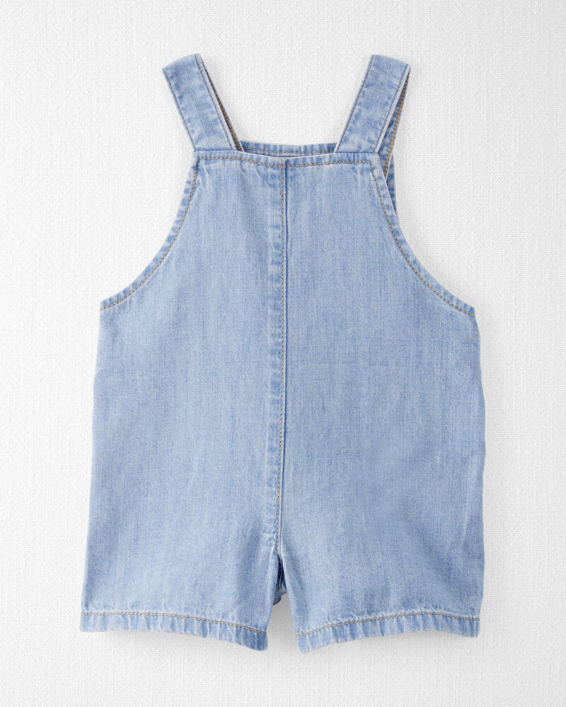 B&eacute;b&eacute; - Salopette courte en chambray de coton biologique, image 2 sur 4 diapositives