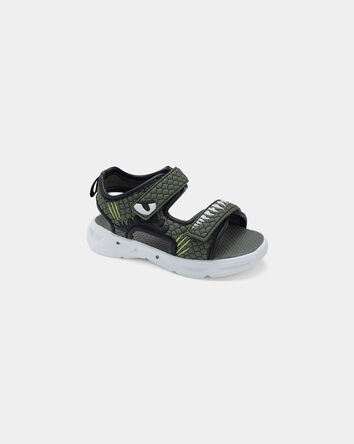 Toddler Boy Aligator Light Up Sandals - Green, 