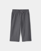 Baby Girl French Terry Wide-Leg Active Pants - Grey, image 1 of 4 slides