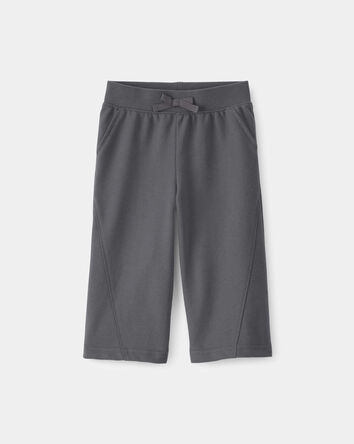 Baby Girl French Terry Wide-Leg Active Pants - Grey, 