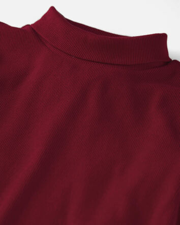 Toddler Girl 2-Pack Organic Cotton Ribbed Mock Neck Tops, 