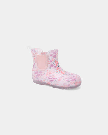 Tout-petit fille - Bottes de pluie &agrave; fleurs - Rose/Mauve, 