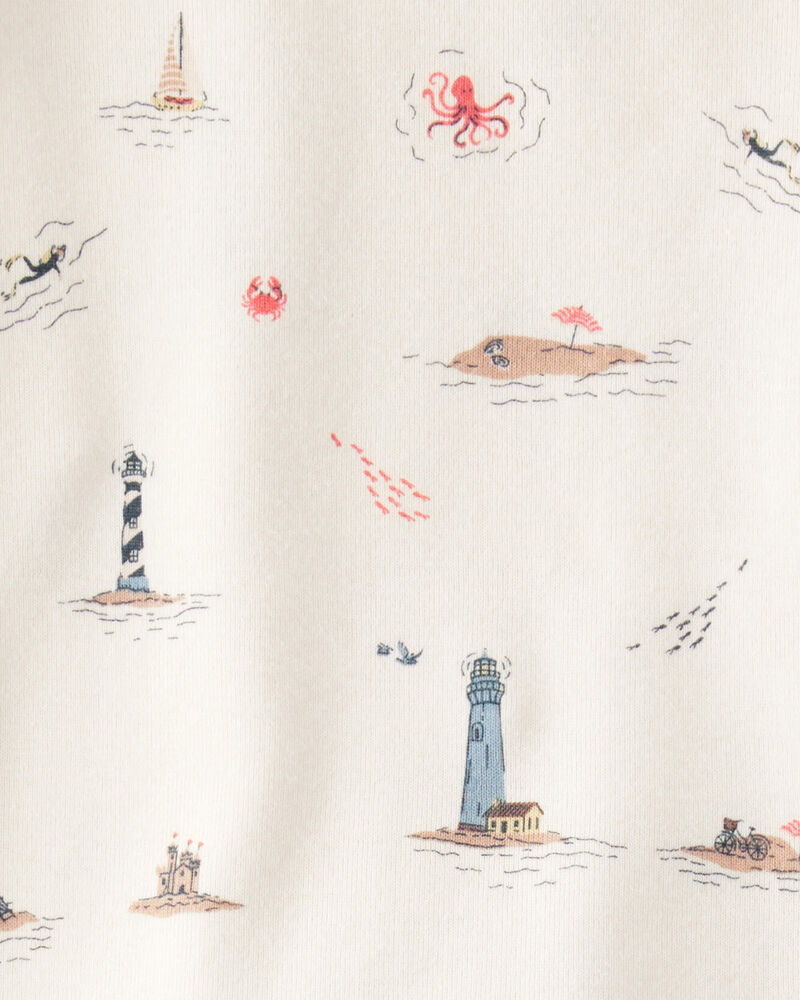 Toddler Organic Cotton Pyjamas in Coastal Print, image 3 of 3 slides