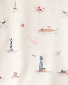 Toddler Organic Cotton Pyjamas in Coastal Print, image 3 of 3 slides