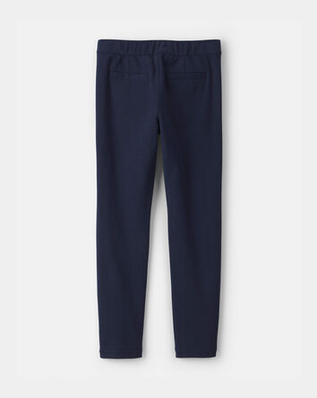 Filles - Pantalon d&rsquo;uniforme &eacute;troit en tricot point de Rome - Bleu marine, 