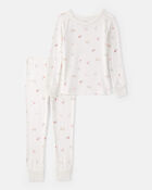 Toddler Girl Painting & colouring Print PurelySoft Long-Sleeve 2-Piece pyjamas - Ivory, image 1 of 5 slides