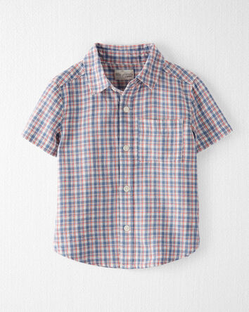 LENZING™ ECOVERO™ Plaid Button-Front Shirt
, 
