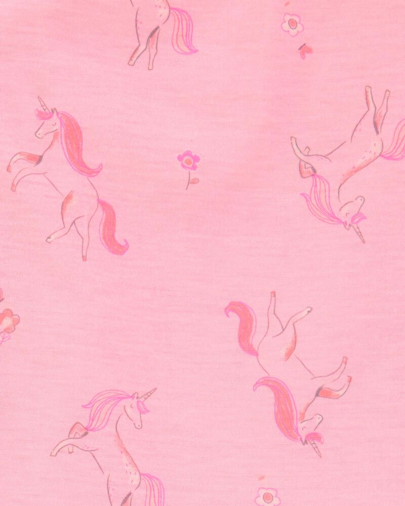 Toddler Unicorn Print Loose Fit 2-Piece Pyjamas - Pink, image 2 of 3 slides