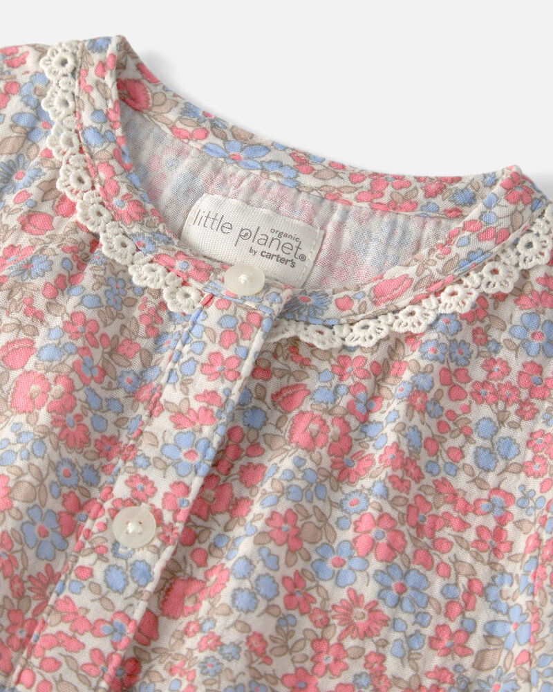 Tout-petit fille - Robe en gaze de coton biologique &agrave; imprim&eacute; floral printanier, image 4 sur 5 diapositives