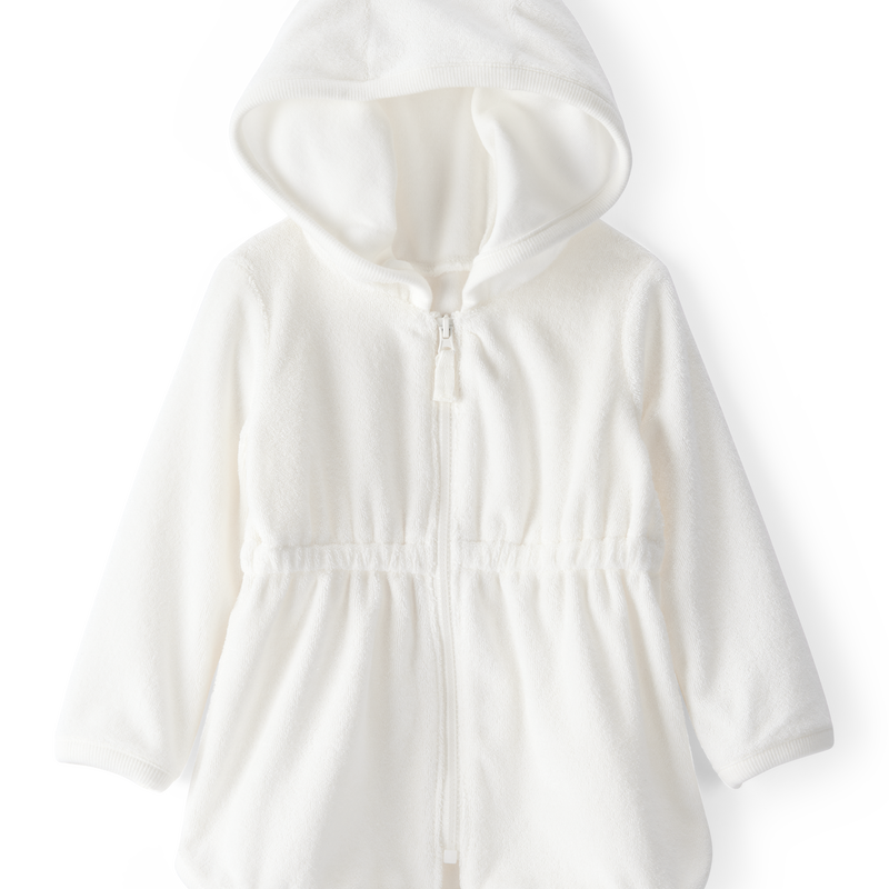 White Baby Hooded Terry Cloth Swim Cover-Up Dress - White | Carter’s Oshkosh Canada