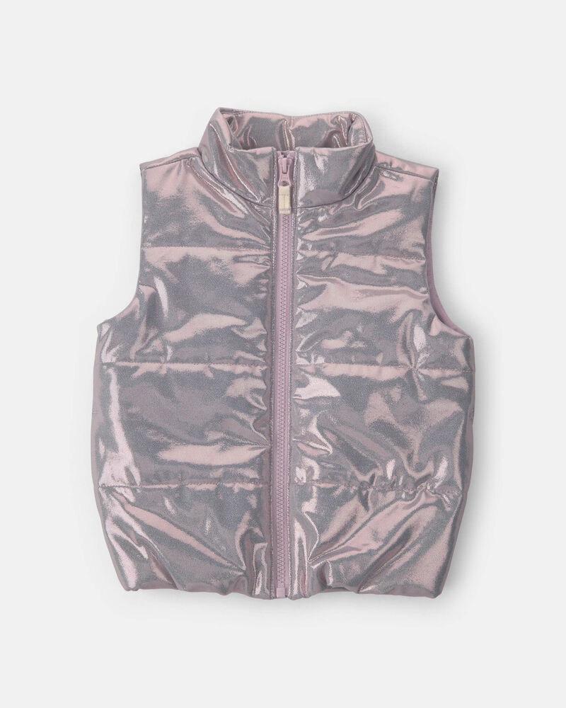 Toddler Girl Metallic Vest - Pink, image 1 of 4 slides