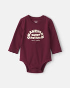 Baby 'Grandma's Sweet Potato' Long-Sleeve Graphic Bodysuit - Maroon, image 1 of 3 slides