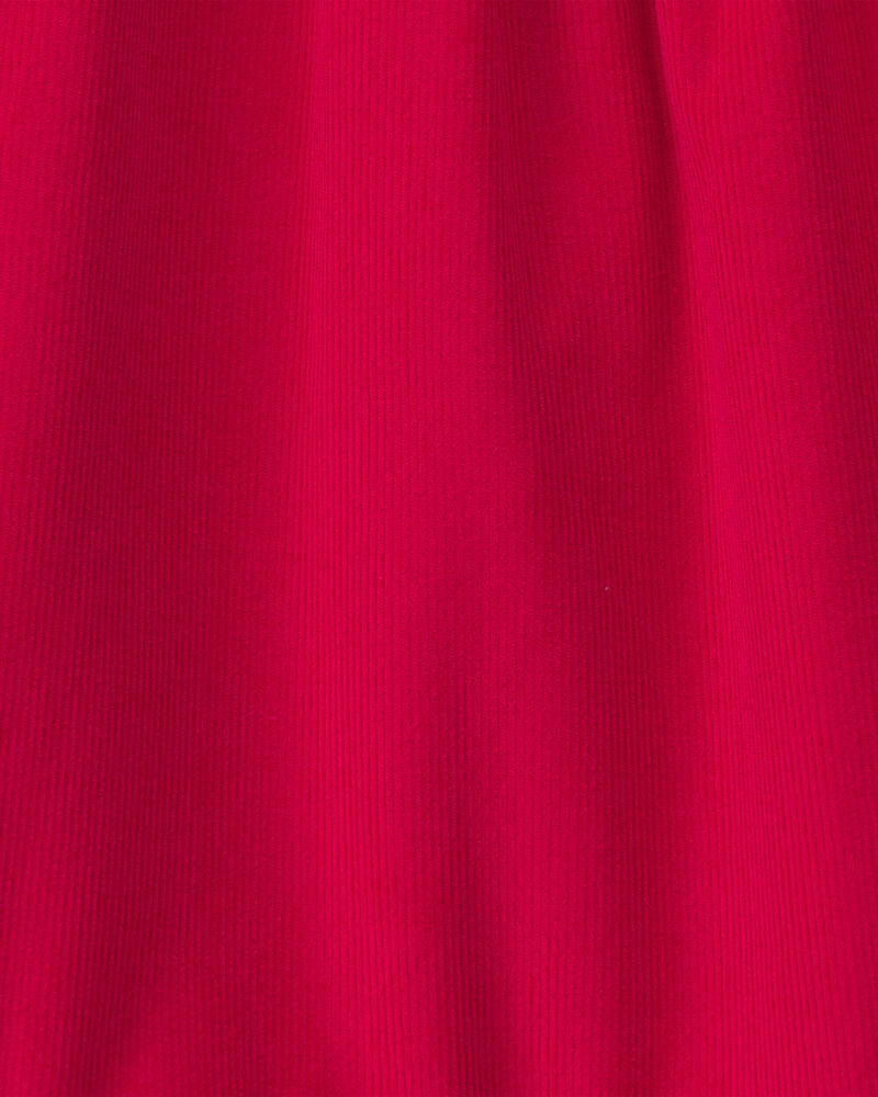 Baby Girl Corduroy Short-Sleeve Dress - Red, image 4 of 5 slides