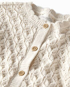 Tout-petit fille - Cardigan en tricot pointelle de coton biologique c&ocirc;tel&eacute;, image 2 sur 3 diapositives