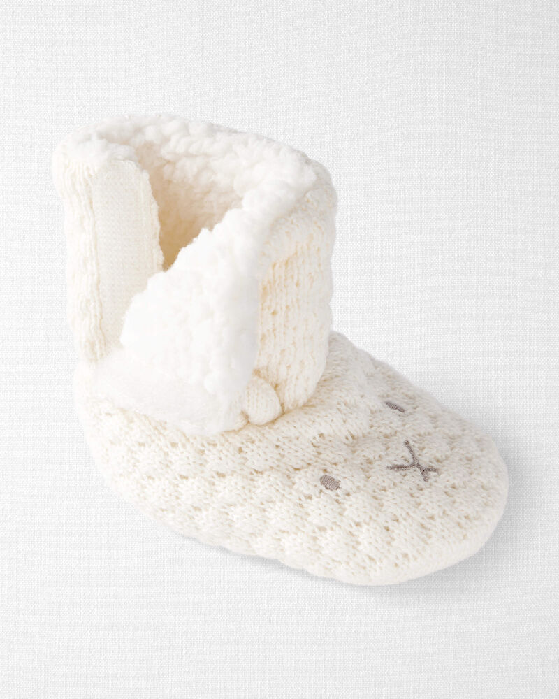 Baby Organic Cotton Sweater Knit Booties, image 3 of 3 slides