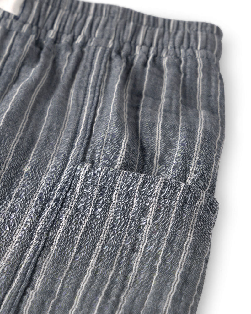 Boys 2-Piece Organic Cotton Gauze Short Set in Cream, image 6 of 7 slides