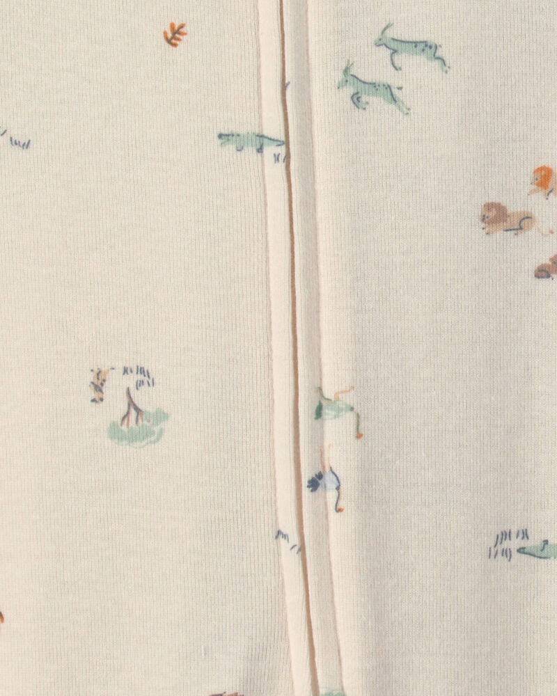 Baby Boy 2-Pack Safari Snug Fit Sleepers - Blue/Ivory, image 3 of 4 slides