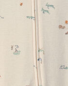 Baby Boy 2-Pack Safari Snug Fit Sleepers - Blue/Ivory, image 3 of 4 slides