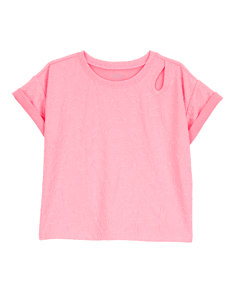 Girls Solid Short-Sleeve Tee - Pink, image 1 of 3 slides