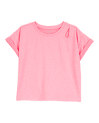 Girls Solid Short-Sleeve Tee - Pink, image 1 of 3 slides