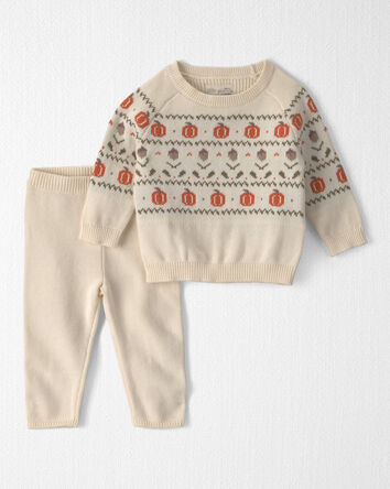 Baby 2-Piece Organic Cotton Sweater Knit Top & Pant Set, 