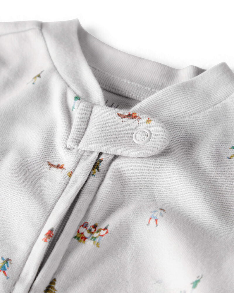 Baby Organic Cotton Sleep & Play pyjamas in Frosted Trail Print, image 2 of 5 slides
