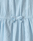 Toddler Girl Textured Romper - Light Blue, image 3 of 4 slides