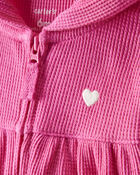 Baby Girl Heart Long-Sleeve Jumpsuit - Pink, image 2 of 3 slides