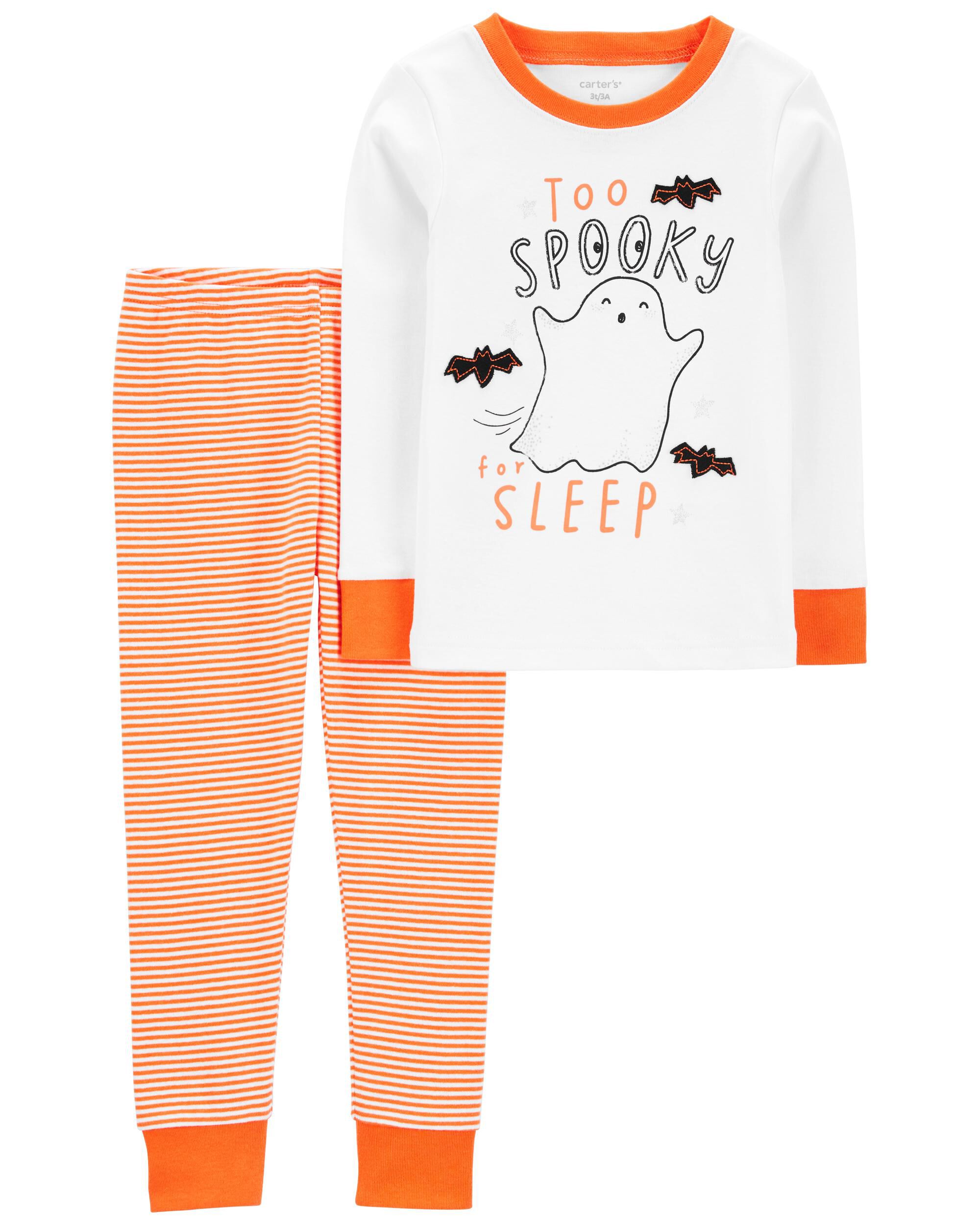 2 Piece Halloween Ghosts 100 Snug Fit Cotton Pyjamas