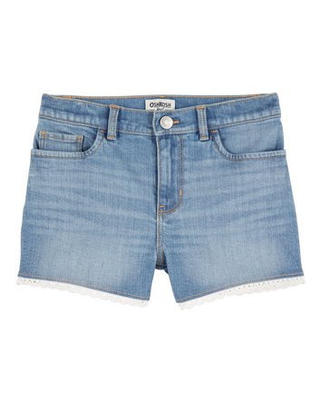 Kid Iconic Denim Short: Eyelet Hem, 