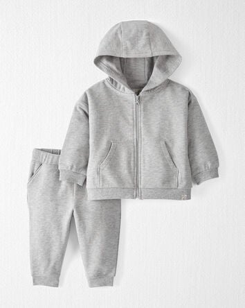 Baby Organic Cotton Essentials Set in Heather Grey, 