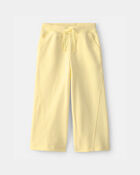 Toddler Girl French Terry Wide-Leg Pants - Yellow, image 1 of 4 slides